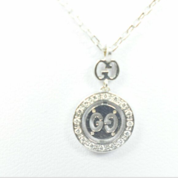 Auth GUCCI Necklace Diamond Icon Twirl 18K 750 White Gold - Picture 2 of 5